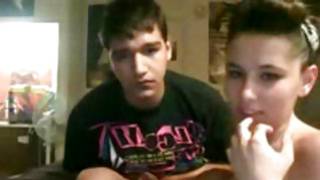 Sweet first-timer duett is staring into a camera seductively